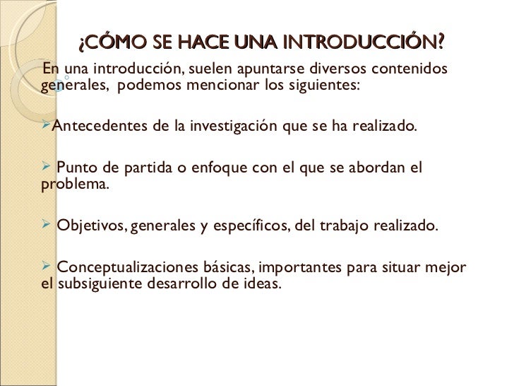 Cómo se hace una introducción