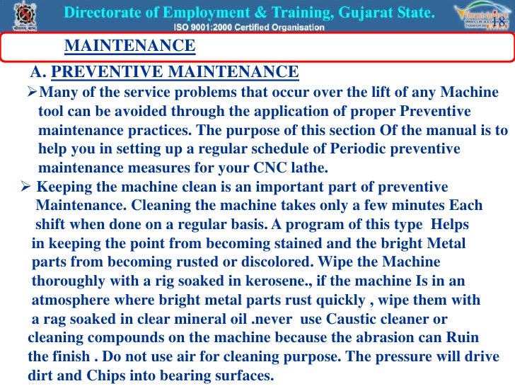 cnc machine maintenance machine preventive maintenance schedule