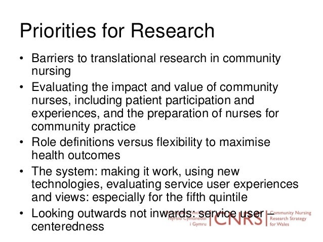 Community nursing research strategy