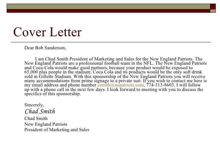 sponsorship proposal cover letters