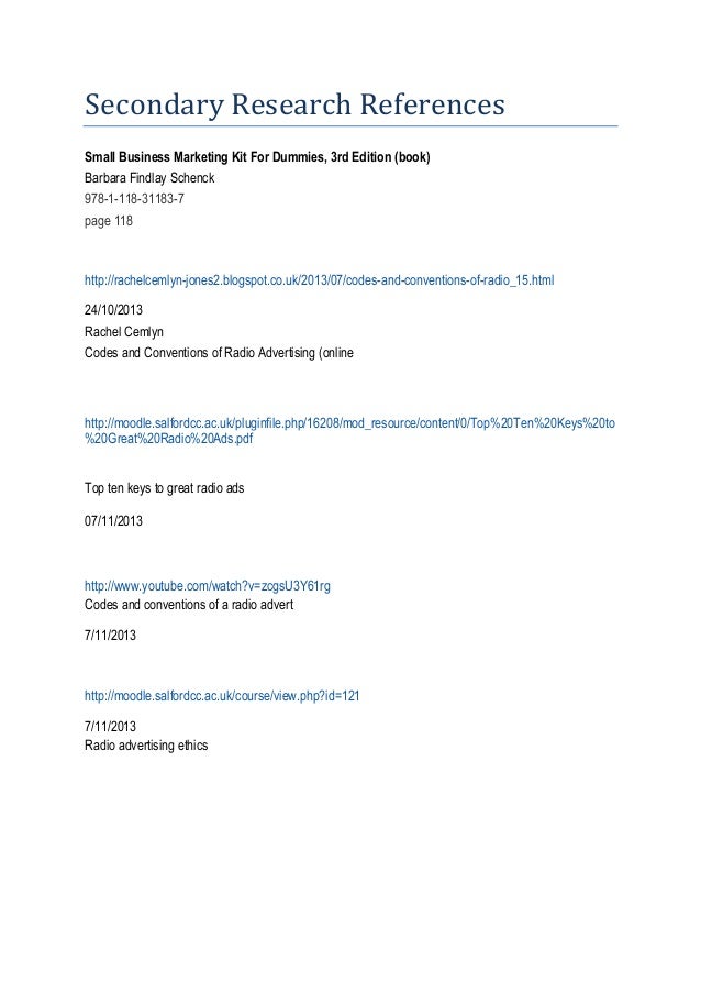 Secondary research definition business