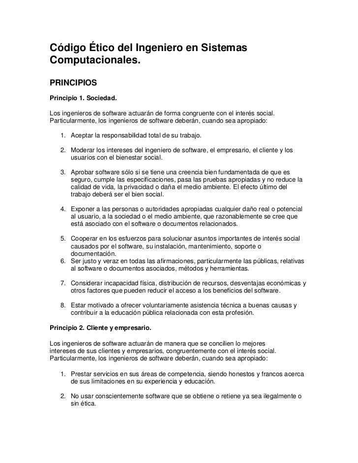 CODIGO ETICA INGENIERO codigo etica ingeniero: