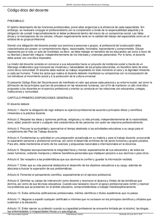 Etica docente pdf