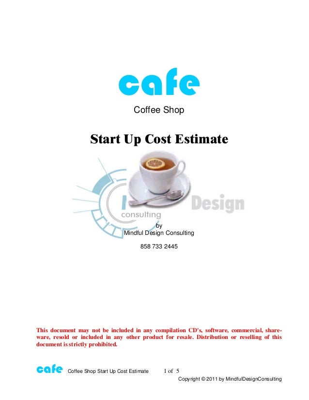 Coffee shopstartupfreeestimate