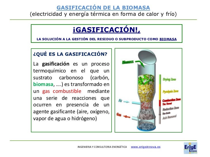 Cogeneracion por gasificacion de biomasa o residuos