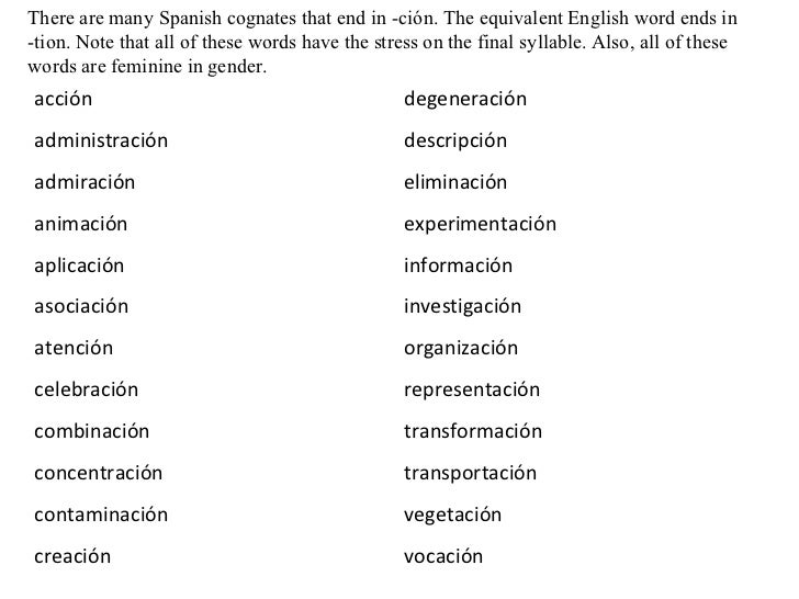 Spanish Words With The Letter N Spanish Words With The Letter N