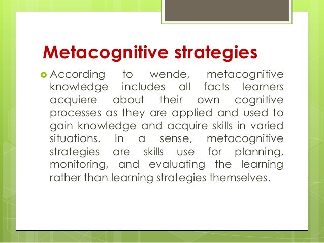 metacognitive skills