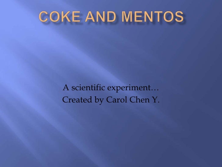 mentos coke research paper