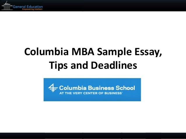 Columbia mba essays sample