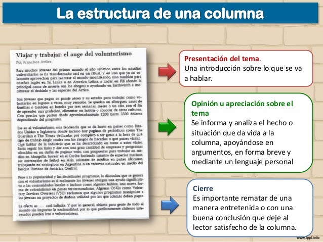 Resultado de imagen para EJEMPLOS DE COLUMNA DE OPINION