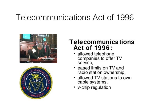 telecommunications act of 1996 Prior to 1996, local telephony was perceived to be a natural monopoly, subjecting such service to strict pricing, entry and exit, and even investment regulation at that time, the federal communications commission (the commission) had only recently introduced competition in the long-distance market. telecommunications act of 1996 Prior to 1996, local telephony was perceived to be a natural monopoly, subjecting such service to strict pricing, entry and exit, and even investment regulation at that time, the federal communications commission (the commission) had only recently introduced competition in the long-distance market.