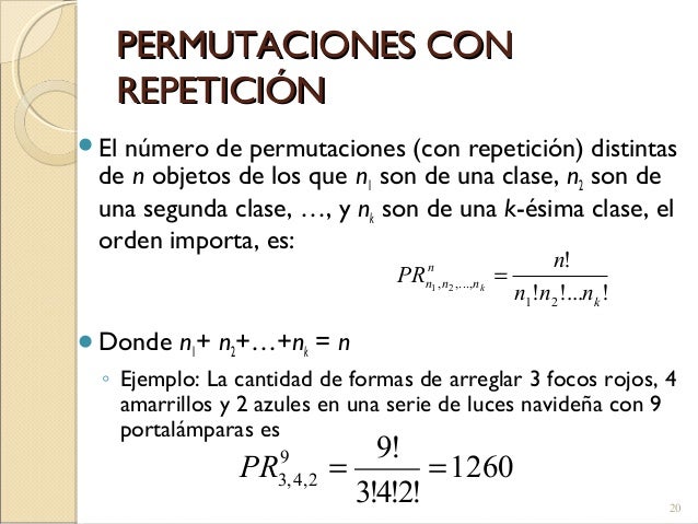 Resultado de imagen para permutaciones con repetición