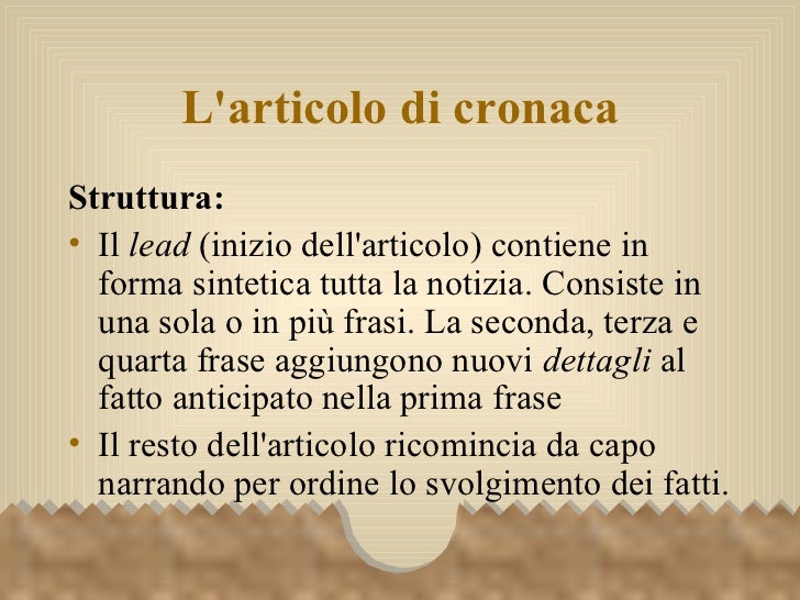 Esempio Di Articolo Di Cronaca Scuola Media Come è fatto un giornale