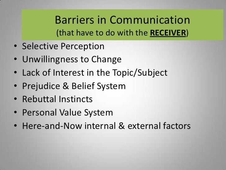 Communication barriers