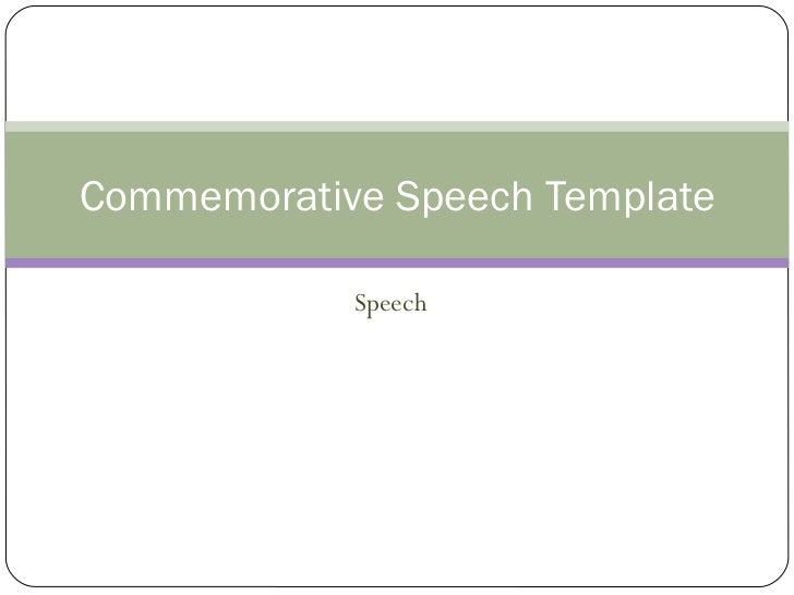 commemorative outline example speech