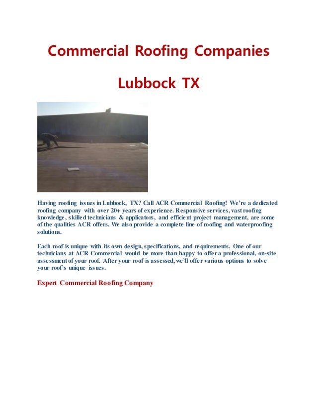 Commercial roofing companies lubbock tx