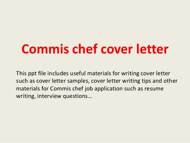commis chef cover letter