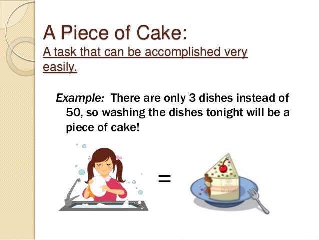 Image result for piece of cake idiom meaning