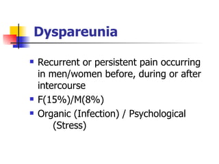 Common Sex Problems Female PPT