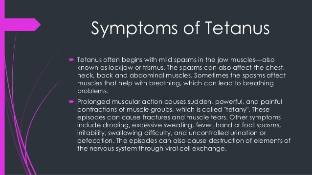 Communicable Diseases and Tetanus
