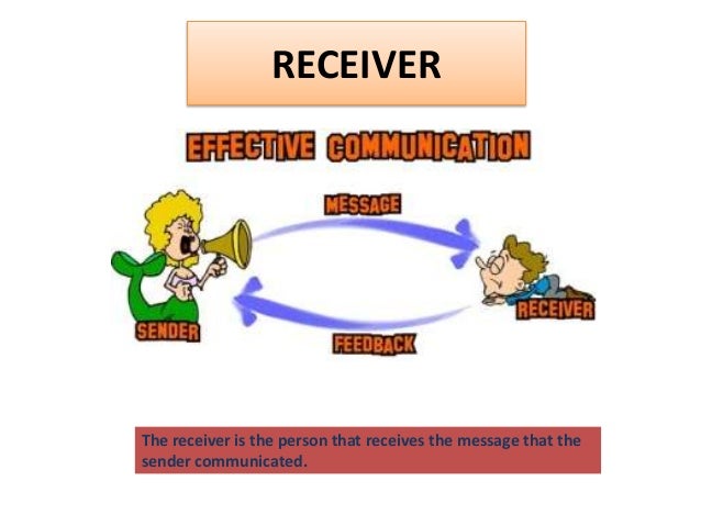 RECEIVERThe receiver is the person that receives the message that thesender communicated.