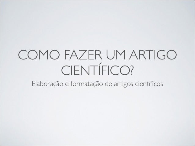 Fazer artigo