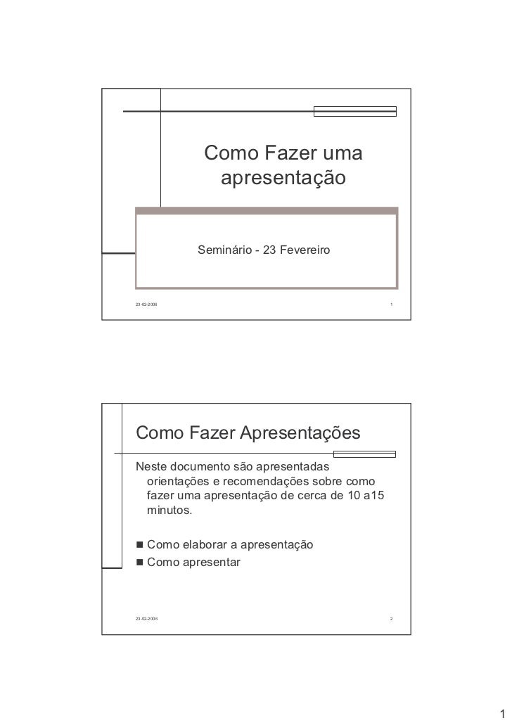 Como iniciar uma apresentacao