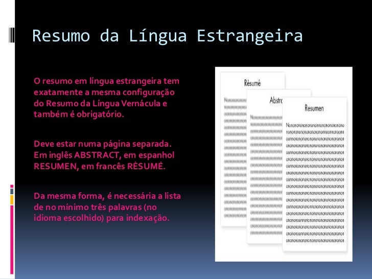 Resumo monografia abnt