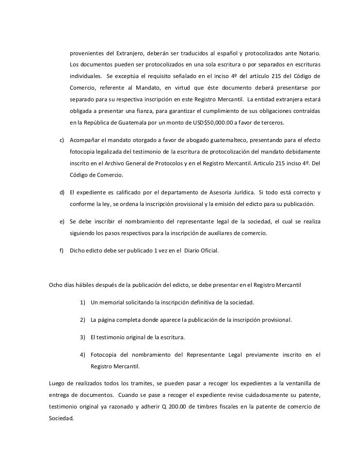 Como inscribir una empresa en el registro mercantil