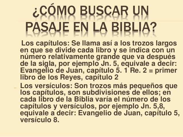 Como Buscar En La Biblia Los Capitulos Y Versiculos