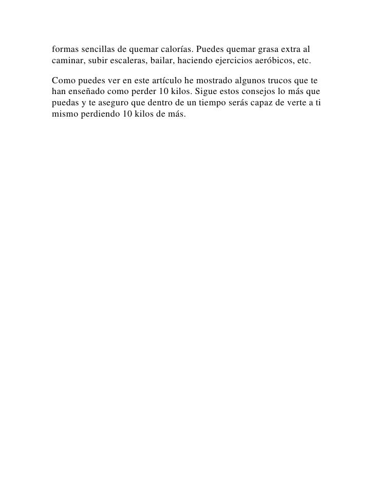 Como Perder Peso Rapido 10 Kilos