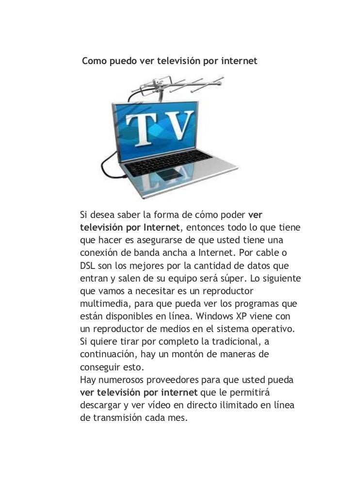 VER TELEVISION POR INTERNET ver television por internet: