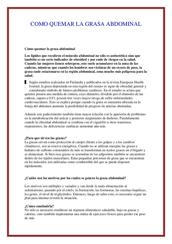 Como Quemar Grasa Rapido