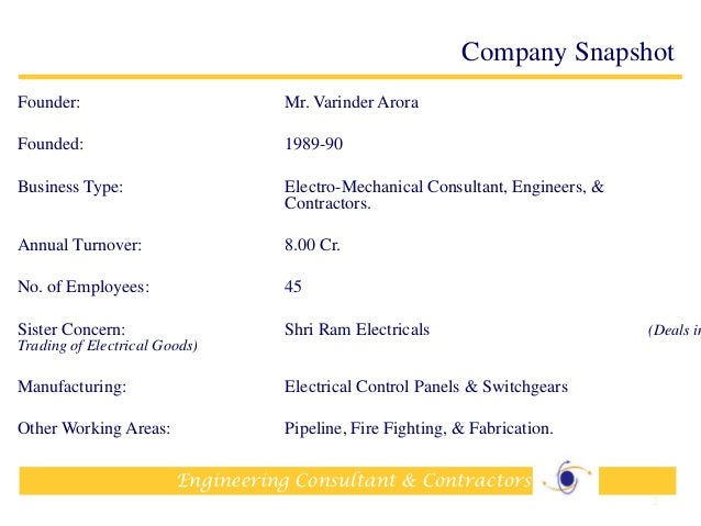 Company profile-Electrical Contractors