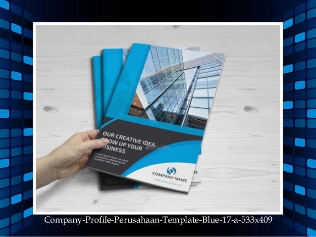 Company profile perusahaan 17 contoh template tema biru
