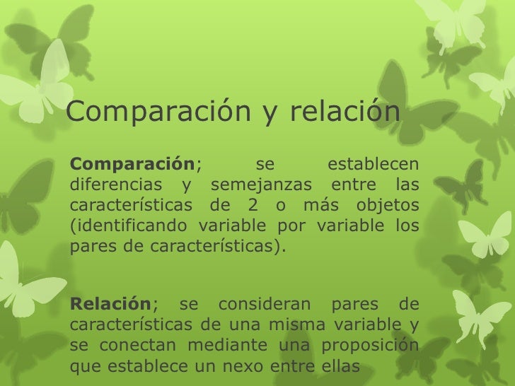 Comparación y relación HABILIDADES DEL PENSAMIENTO 