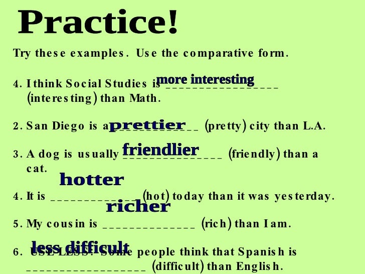 Comparative And Superlatives