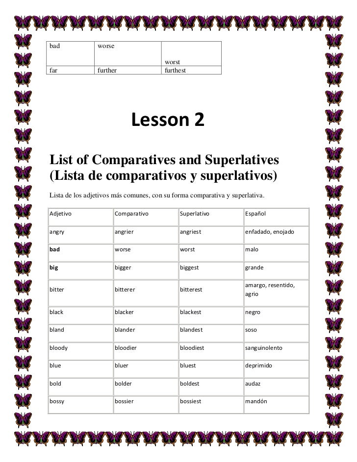 Comparatives and superlativesleccion 44445444