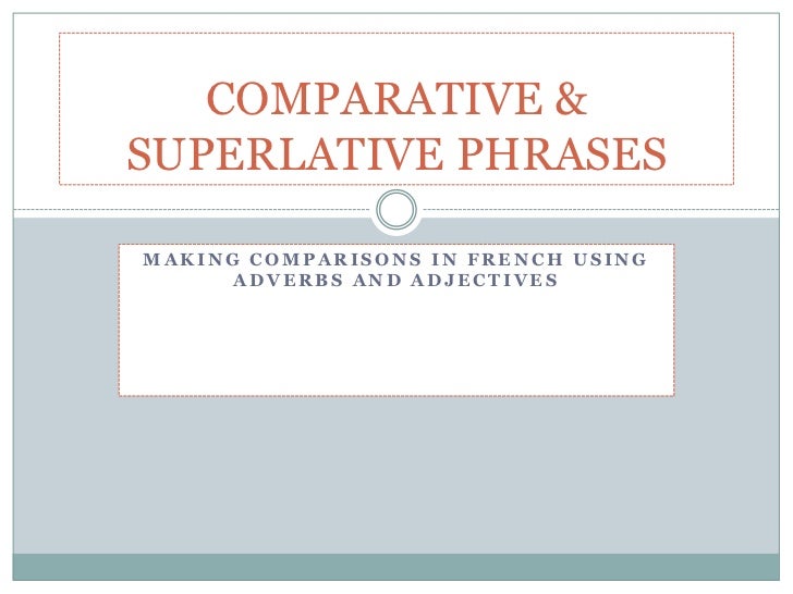 Comparative & superlative phrases
