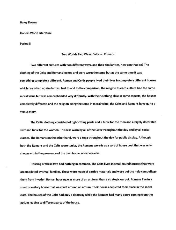 Does a Compare and Contrast Essay