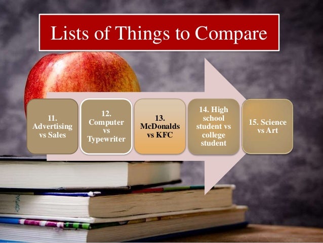 Comparison and contrast essay ideas