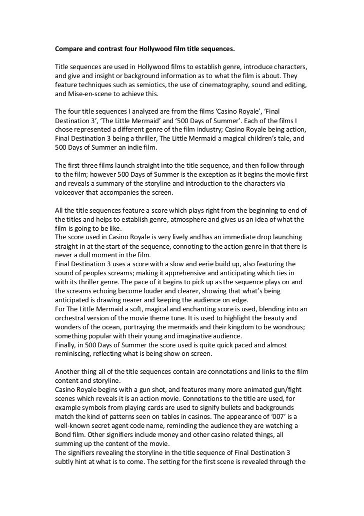 Compare and contrast essay title