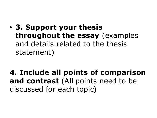 Compare and contrast essay example thesis statement