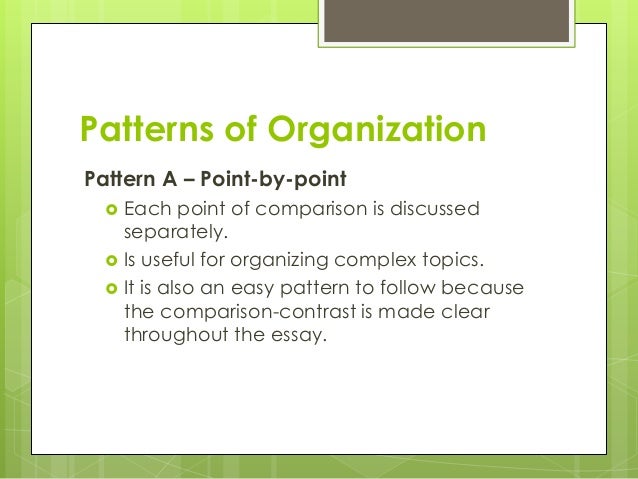 compare and contrast essay block pattern