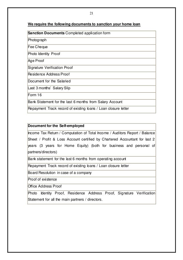 bank home loan comparison