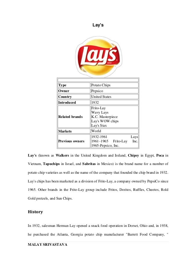 a research analysis of wow chips of frito lay inc Frito-lay, inc: sun chips tm multigrain snacks executive summary frito-lay, inc has been developing multigrain chips since the early 1970s after marketing research found that consumers. a research analysis of wow chips of frito lay inc Frito-lay, inc: sun chips tm multigrain snacks executive summary frito-lay, inc has been developing multigrain chips since the early 1970s after marketing research found that consumers.