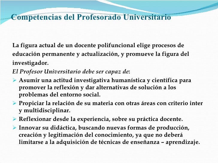 Competencias del Docente Universitario