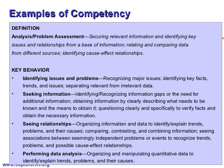 examples of competencies