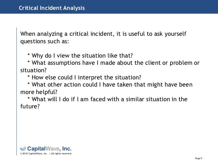 How to write a critical incident analysis