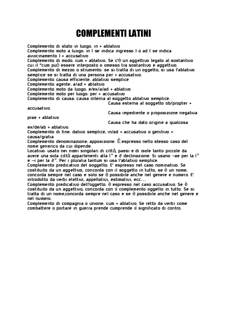 Complemento Di Stato In Luogo In Latino